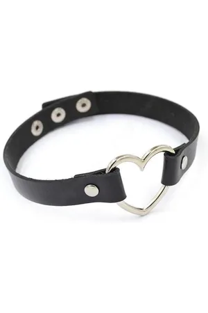 WiseGoods Premium Choker - Ketting met Hart - Halsband - Heart - Gothic - 35 + 5 cm