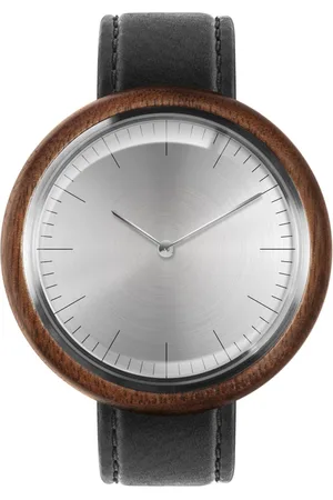 Auteur Watches Revolution I - Swiss Made Houten Herenhorloge Zwart Leer 43mm