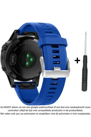 Merkloos Siliconen horlogebandje geschikt voor Garmin Fenix 5 (& 5 Plus & Sapphire) / Forerunner 935/945 / Quatix 5 &5 Sapphire / Fenix 6 &6 Plus / Approach S60 & S62 / MARQ devices / D2 Delta – Quickfit Compatibel – 22 mm blue smartwatch band