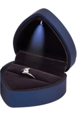 Merkloos Ringdoosje hartje LED licht - liefde - - aanzoek - verloving - bruiloft - huwelijksaanzoek - rood - sieradendoos - Valentijnsdag - ring - verlichting - lichtje - met licht