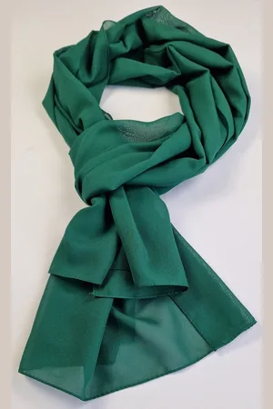 Modesjaals.nl Dames sjaal / hoofddoek effen van chiffon stof / 70 x 200 cm extra lang