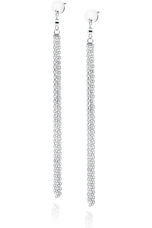 Zilver Oorbellen - oorbellen gerhodineerd dames - oorbellen hangers dames - oorbellen dames - cirkel ketting oorbellen - oorbellen rhodium plating - 925 - Amona Jewelry