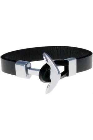 LGT JWLS LGT Jewels leren armband met Stalen Anker