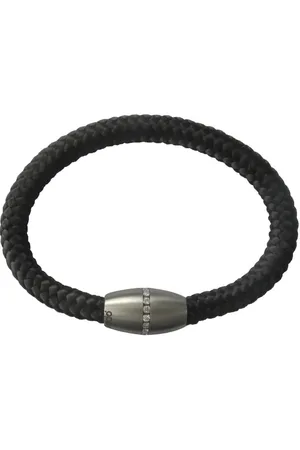 Jonline Schitterende Zwarte Touw Armband mét 17 Swarovski ® Steentjes (19 en 21 cm.) | Damesarmband | Herenarmand