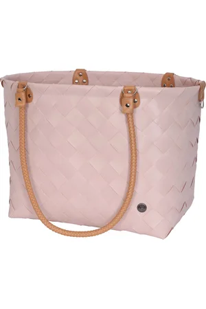 Handed By Shopper XL - Grote tas - Strandtas - Sporttas - Boodschappentas - Weekendtas - Lange hengsels - Handgevlochten - Sainte-Maxime - roze