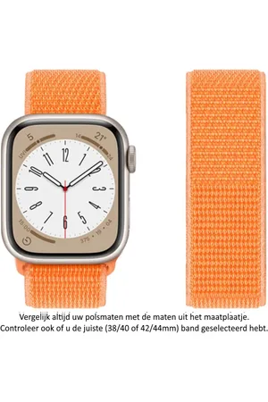 Merkloos Nylon Horlogebandje geschikt voor Apple Watch 1, 2, 3, 4, 5, 6, 7, 8, SE, 42mm, 44mm & 45mm "Mannenbreedte" Series - Zacht Geweven Nylon - 42 mm, 44 mm en 45 mm