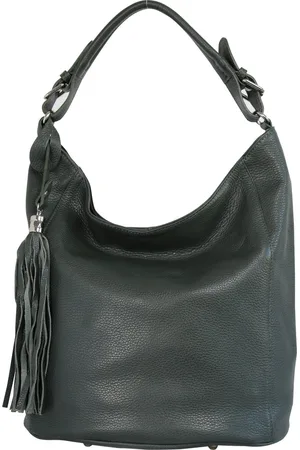 AmbraModa GLX38 Italiaanse dames handtas, schoudertas, hobotas van echt leer
