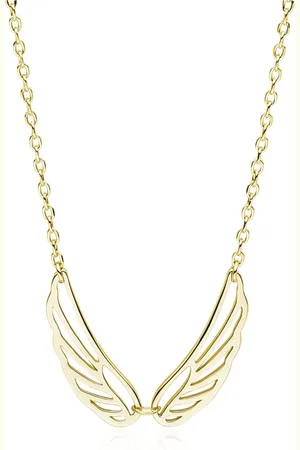 Zilver Goudkleurig ketting met vleugels - Dames ketting met vleugels verguld - Necklace with Wings - Verguld Echte 925 - Amona Jewelry