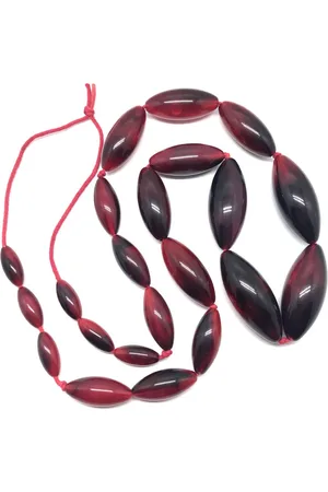 Behave Ketting - kralenketting - - bordeaux - lange ketting - grove kralen - 110cm
