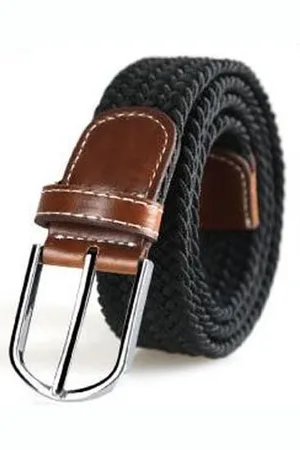 Lively Unisex gevlochten elastische riem, geweven stretch riem heren en dames-100 - 130 cm