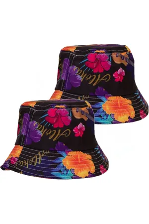 Merkloos Hawaii thema - vissershoedje/zonnehoedje - 2x - voor volwassenen