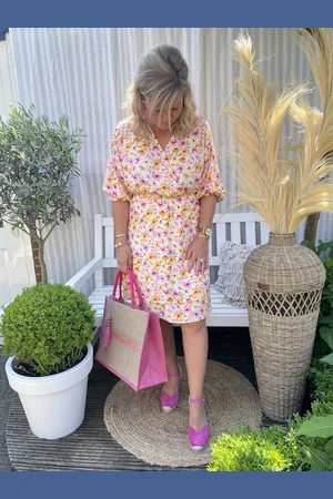 Merkloos Hill Fashion - Tas - Bohème - Linnen - Met tas hanger - Roze