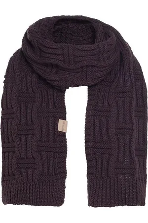 Knit Factory Bobby Gebreide Sjaal Dames & Heren - Herfst- & Wintersjaal - Grof gebreid - Langwerpige sjaal - Wollen Sjaal - Dames sjaal - Heren sjaal - Unisex - - Paars - 200x30 cm