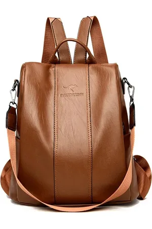 Merkloos CarryQuest® -Modieuze PU Leren Rugzak voor Vrouwen - Schoudertas - (30x16x31cm) - Trendy en Stijlvol - Met Binnenvak - Zachte Handgreep - Handige Zak met Rits - Ergonomische Pasvorm - 20-35 liter Capaciteit - Hoogwaardig PU-leer