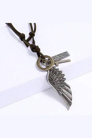 Sorprese Ketting Heren - Vintage - Indianen veer - Leer - Verstelbaar - Leren Heren Ketting - cadeau - Model X