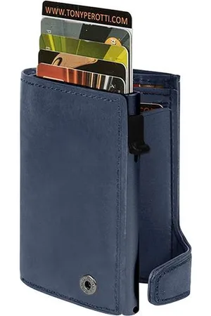 Tony Perotti Furbo - Pull-up leer CC-houder met bankbiljet- en kleingeldvak