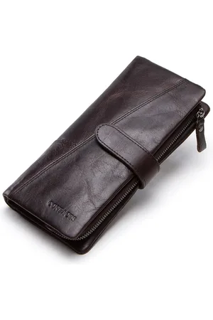 Contacts Leren portemonnee heren Crazy Horse Leather - portefeuille heren - mannen cadeautjes cadeau voor man - portemonnee heren pasjes houder - Top kwaliteit Leer