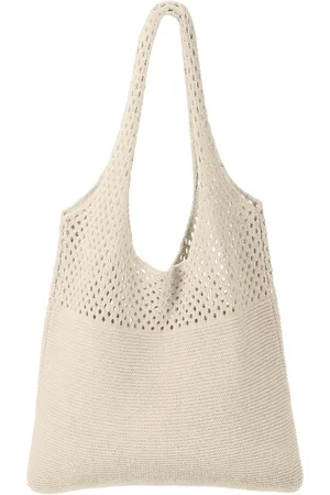 Merkloos Gehaakte tas, strandtas voor dames, draagtas voor dames, schoudertas voor de zomer, zomertassen voor vakantie, reizen, winkelen en het dagelijks leven