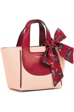 Daniele Donati Handtas met bow - Roze met rood