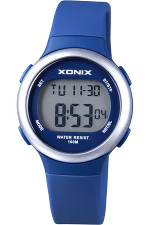 XONIX BAW-004 - Horloge - Digitaal - Dames - Vrouwen - Kinderen - Unisex - Siliconen band - ABS - Cijfers - Achtergrondverlichting - Alarm - Start-Stop - Chronograaf - Tweede tijdzone - Waterdicht - 10 ATM - Paars - Roze