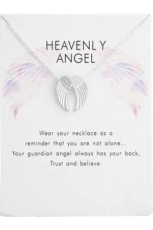 Bixorp Luck Zilveren Dames Ketting met Engel Vleugels - "Heavenly Angel" - 45/50cm - Cadeau voor Vrouw - Zilverkleurig
