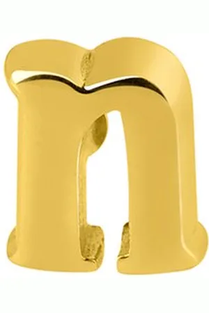 JUULRY Goud Plated Oorknop Letter n