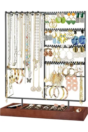 Merkloos Stapelbare sieradenbakjes sieradendoos sieradenopberglade organizer, sieradenorganizers medium sieradendoos dames voor oorbellen, kettingen, armbanden, ringen