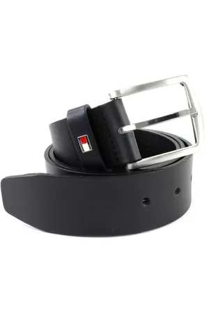 Merkloos Nieuw Denton Belt 3.5 Heren Riem - Tommy Hilfiger Blauw Leer