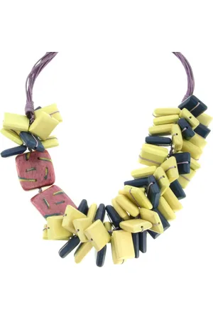 Behave Artistieke ketting met houten kralen