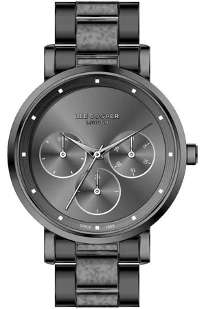 Lee LC07030.060 - Horloge - Analoog - Dames - Vrouwen - stalen band - Zwart - Grijs