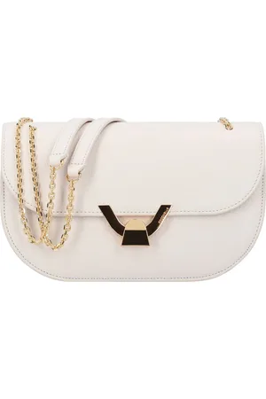 Coccinelle Leren Schoudertas Dew Handbag Grained Leather Crème