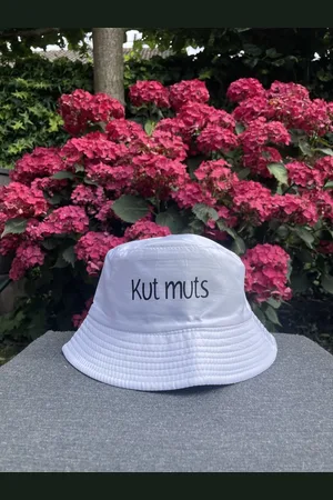 Merkloos Bucket hat - met tekst kut muts - festival hoedje - - grappig - festival - emmerhoed - vissers hoedje - feest