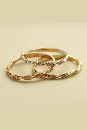 Christian Gouden ringen set met zirkonia
