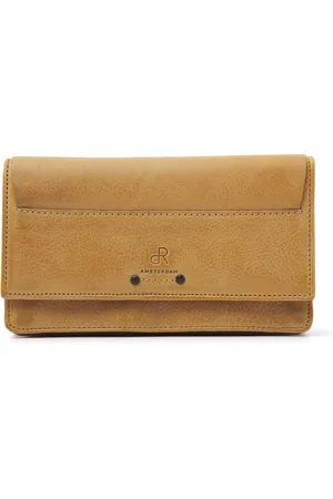 dR Amsterdam Luxe leren geldbeugel dames | Overslag portemonnee met 8 pasjesvakken, 3 ritsvakken voor muntgeld en 3 briefgeldvakken | Ruime, stijlvolle en veilige pasjeshouder voor vrouwen | RFID bescherming Tampa - 93190 Yellow