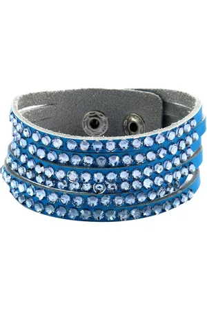 Behave Armband van imitatieleer met steentjes
