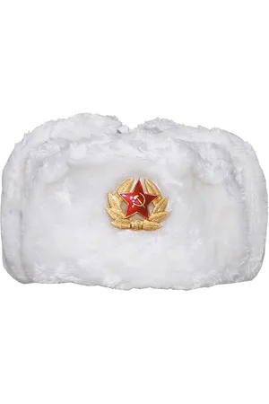 Merkloos Russische bontmuts met embleem - MAAT XL