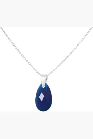 ARLIZI 2159 Ketting blauw onyx druppel hanger - sterling - 44 cm