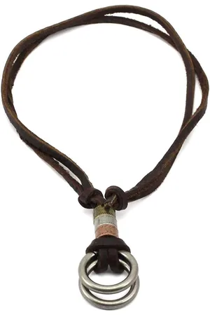 Sorprese Ketting Heren - Vintage - Retro - Leer - Verstelbaar - Leren Heren Ketting - cadeau - Model X