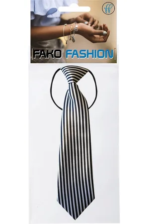 Fako Fashion Kinderstropdas - Stropdas - Jongens - Das - Print - Elastiek - Zwart Wit Streepjes