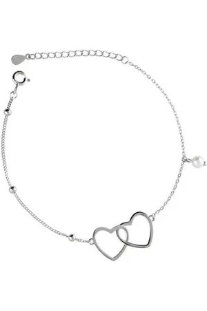 Zilver Armband dames - Armband dames hart charm en zoetwaterparel - Ketting dames - S925 Sterling en- Amona Jewelry