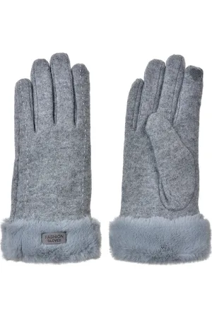 Clayre & Eef Handschoenen met imitatiebont 9x23 cm Polyester