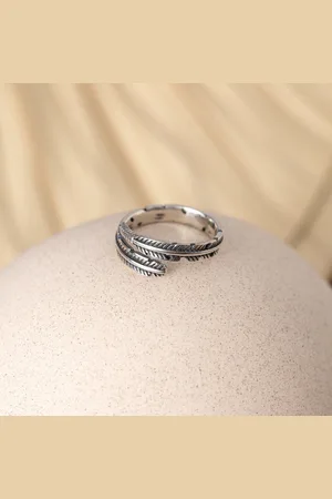 Zentana Veer Ring - 925 Sterling Zilver - Verstelbaar - Vrijheid - Sieraden voor Vrouwen & Dames