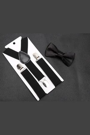 Merkloos Kinder Bretel met Vlinderstrik - Vlinderdas - Feestelijke Kinderoutfit - Stoere Bretel met Strik