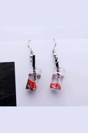 Akyol Cocktail oorbellen – Oorbellen dames - oorbellen meisjes - Oorhangers dames - leuke watermeloen oorbellen - Sieraad- drankjes oorbellen - oorbellen cadeau - verjaardag - grappige oorhangers - Valentijn cadeau
