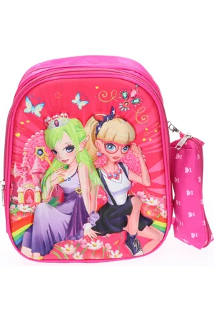 Kiddy 3D School Meisjes schooltas/RugZak roze print