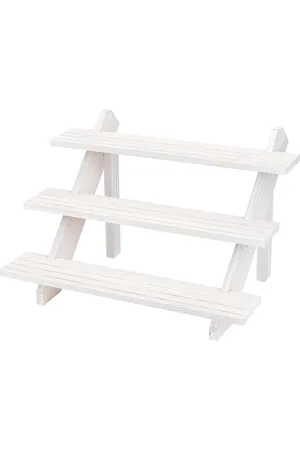 Merkloos Retail Displayverhoger 3-laags Oorbel Ring Houder - Wit - Afneembaar - Onvoltooide Hout - Sieraden Card - Displaystandaard - Groove - Handwerk - Sieraden Opslag Display