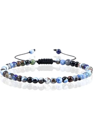 Memphis Fire Armband Natuursteen Kralen - Dark Blue Fire