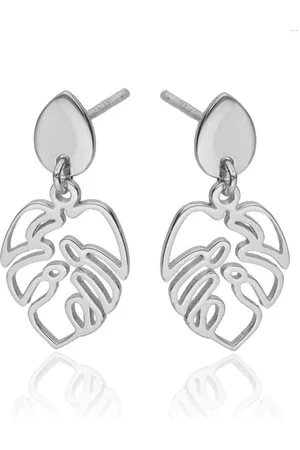 Zilver Palm Oorbellen - Ziver Palm Oorhanger - Zomer Oorbellen - Oorbellen Zommer - Modern Silver Palm Earrings - Amona Jewelry