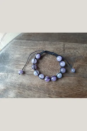 Ruben Robijn Amethist Shamballa Armband (10 mm)