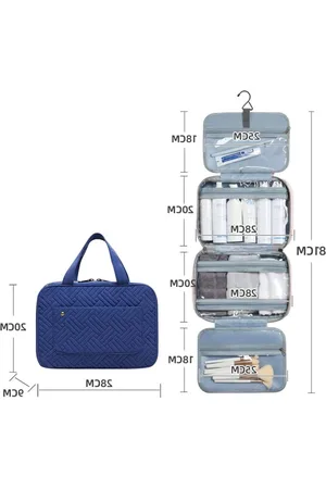 Merkloos Travel Toilettas Grote Cosmetische Organizer Bag - Hangend Draagbaar met 4 Vakken en Stevige Haak voor Vrouwen Mannen Girls - Zakelijke Reis
